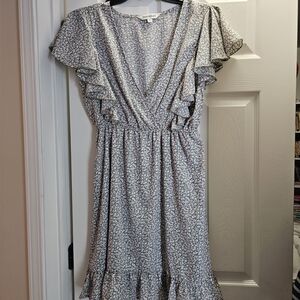 DAVI & DANI Floral Midi Dress - Black and White